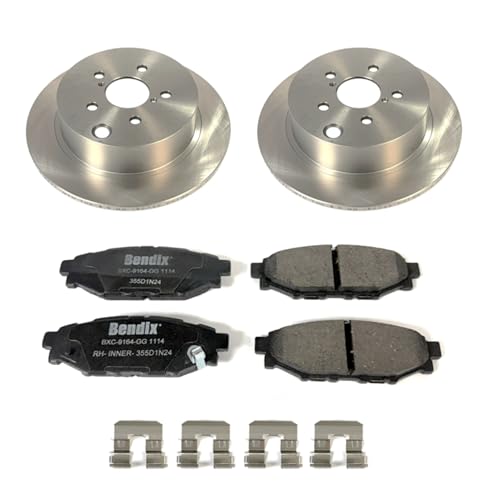 Image of Bendix Priority1 Rear Brake Kit- Replacement Disc Brakes Rotors and Ceramic Brake Pads for 2018-2023 Subaru Crosstrek, 2016-2018 Forester, 2012-2023 Impreza, 2013-2015 XV Crosstrek - 10.79 inch (274mm)