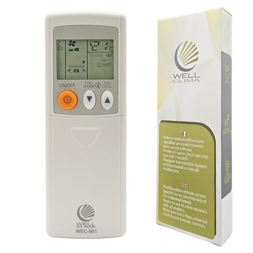 Wellclima Control Remoto Universal WEC-MI1 para Aire Acondicionado Mitsubishi, Listo para Usar en Segundos, Compatible con Bomba de Calor e inversor, compatibilidad Garantizada