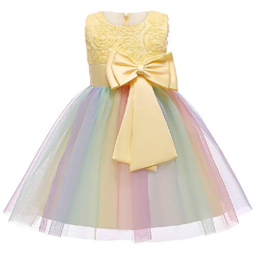 Vestido floral de niña JerrisApparel amarillo para llenar de magia sus fiestas de 4 años