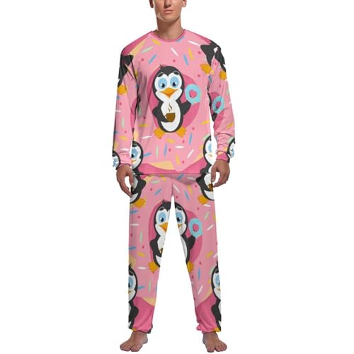 Pyjama pingouin homme avec haut à manches longues et pantalon de nuit