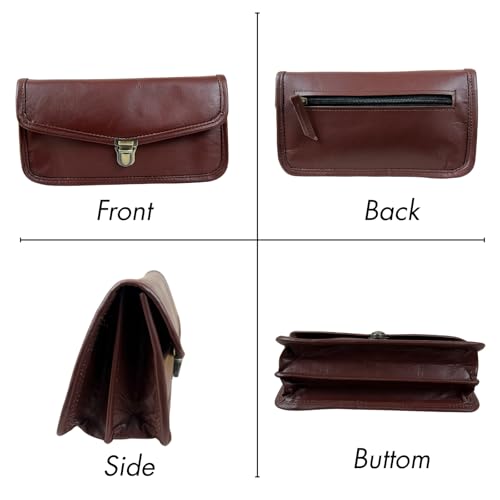 Madosh Womens Tote Handbag Genuine Leather Shoulder Purse Satchel Crossbody Ladies Brown Bag3