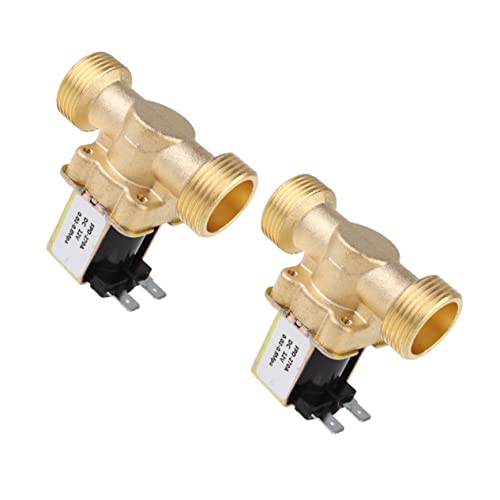 BUGUUYO 2 Piezas Electroválvula De Entrada De Agua Bomba Electroválvulas De Control Solenoide De Aire Eléctrico Válvulas De Control De Agua Válvulas De Entrada De Agua Latón