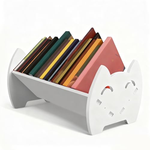 SHIQUAN Petite Bibliotheque Rangement Etagere Livre Enfant, 32 x 21,5 x 19,5 Livres Bois Blancs pour Chambre d'enfant, Convient pour Les Magazines, Les CD et...