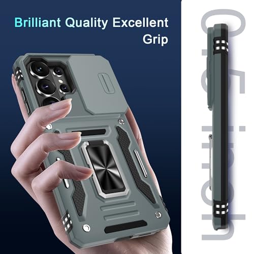 DEERLAMN Case for Samsung Galaxy S26 Ultra 6.9-Inch with Slide Camera Cover+Screen Protector(1 Pack), Rotated Ring Kickstand Military Grade Shockproof Protective Cover-Grey by DEERLAMN - Used condition - Image 7