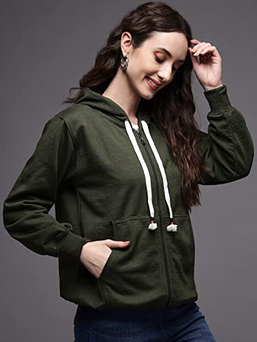 Image of eKools� Women's Fleece Winters Hoodie Sweatshirt Zipper with Pockets (Flee1 Series)