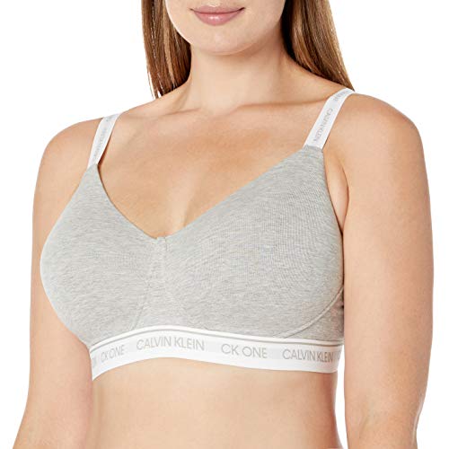 Calvin Klein Women's CK One Cotton Lightly Lined Bralette, GREY HEATHER, M