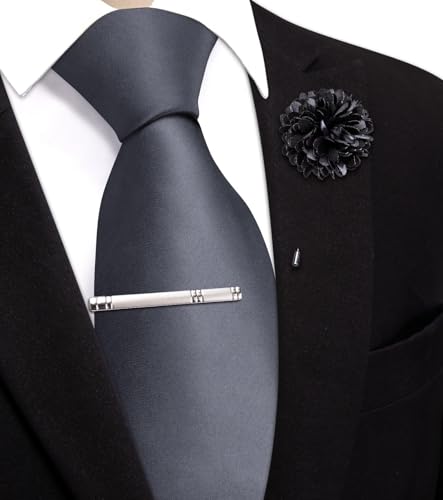 Image of Hi-Tie Men's Extra Long Solid Satin Tie Set 63 Inch /70 Inch Formal Necktie