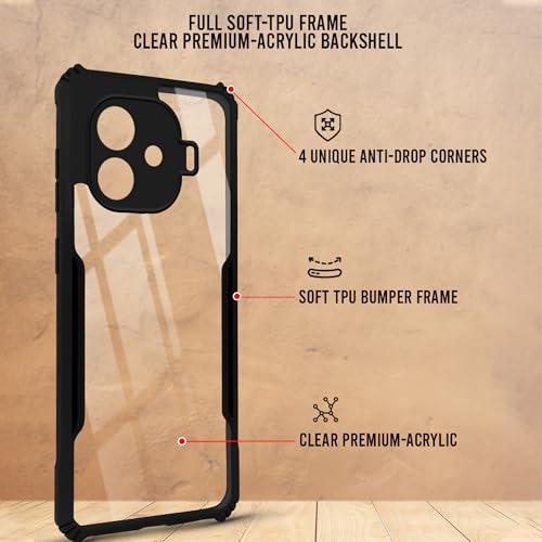 Image of Jkobi Back Cover Case for Vivo iQOO Neo 10R (Shockproof with Polycarbonate Clear Panel | Professional Black)