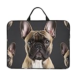 Laptop-Hülle mit französischer Bulldogge, 35,6 cm (14 Zoll), wasserdicht, leicht, mit Griff, Reise-Laptop-Tasche, Aktentasche, Kuriertasche für Damen und Herren