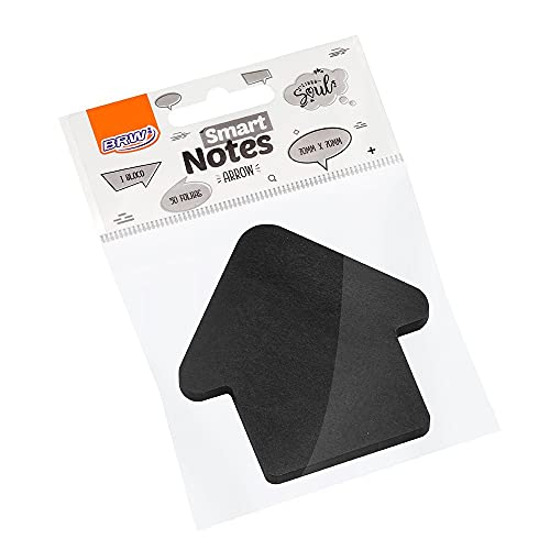 Bloco de Recado Autoadesivo, BRW, Smart Notes, Seta, Preto, 70x70 mm, 50 Folhas