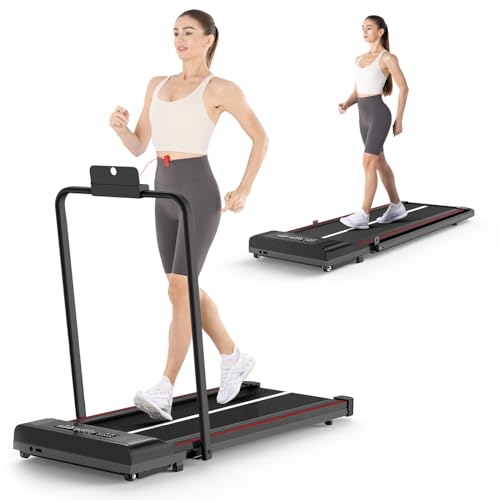bigzzia Laufband Walking Pad Klappbar - 3PS Untertisch Laufbänder für Zuhause mit Bluetooth,...