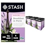 Stash Tea Breakfast in Paris Black Tea, 18 Count Tea Bags in Foil (Pack of 6)