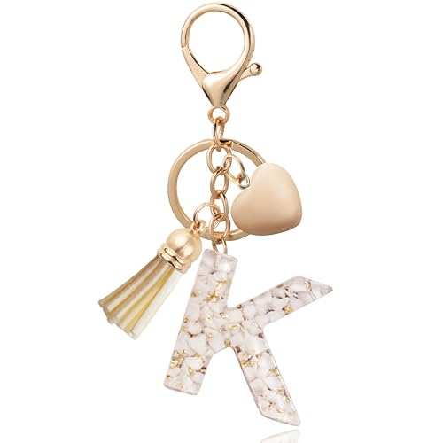 ANHBKAR Alphabet Initial Letter Keychain, Butterfly Keychain Cute Resin, Initial Keychain...