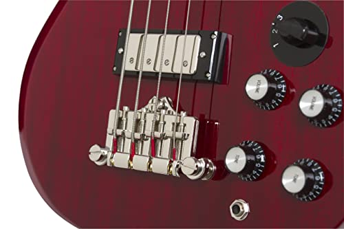 Epiphone EB-3 Bass Basse électrique Cherry - Les Beatles, Paul McCartney, John Lennon, RIngo Starr, George Harrison Epiphone EB-3 Bass Basse électrique Cherry – Image 4