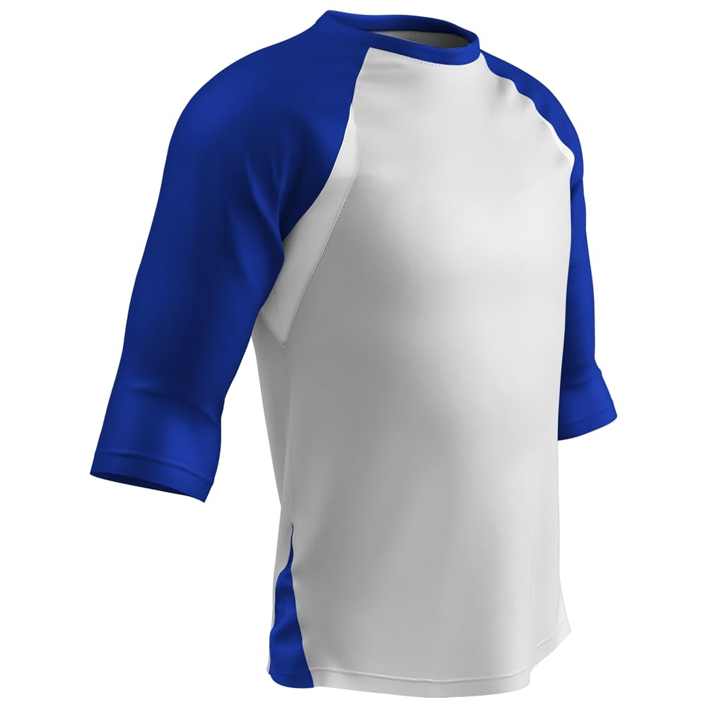 CHAMPRO Three-Quarter Raglan Sleeve Lightweight Polyester Baseball Shirt with Mesh Side Inserts