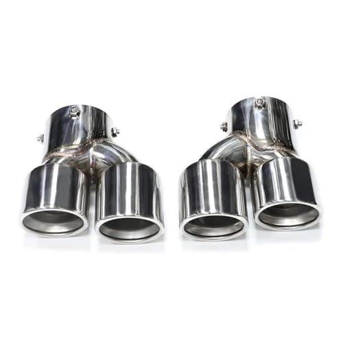 Silencieux double avec embouts d'échappement quad argent en acier inoxydable premium pour M440i