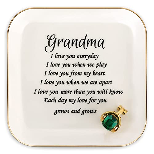 Titanape, Piatto portagioie, regalo di compleanno per la nonna con la scritta “I love you every day Nana”