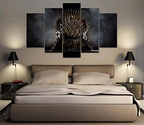 Decoración De Arte De Pared 5 Piezas Imprime En Lienzo Juego De Tronos Daenerys HD Cuadro Estilo...