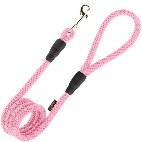 Image of Gooby Mesh Leash, Pink, 4 FT | Climbers-rope core, polyester mesh; 4 ft; All-weather; Bolt-snap clasp; Machine washable; Mix-and-match
