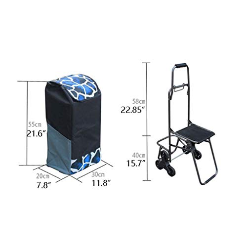 Faltbarer Einkaufswagen mit Hockersitz – kompakter Zugwagen für Treppen & Lebensmittel, vielseitiger Trolley für einfachen Transport, geringes Gewicht und Design – Bild 7