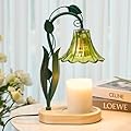 Candle Warmer Lamp with Timer and Dimmer Purple, Adjustable Height Glass Candle Lamp, Electric Candle Lamp Warmer for Home Decor,Gift for Women,2-Bulb Candle Warming Lamp for Jar Candles (Green)