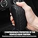 MOXRUQ Leather Car Gear Shift Knob Cover, Anti-Slip Breathable Shifter Stick Protector, Universal for Most Cars SUVs Trucks (Black)