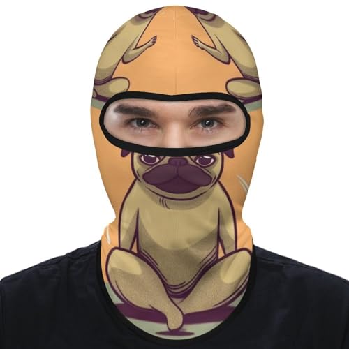 Balaclava Mask for Men Ski Mask for Women Yoga Pug Full Face Mask Face Cover for Cycling