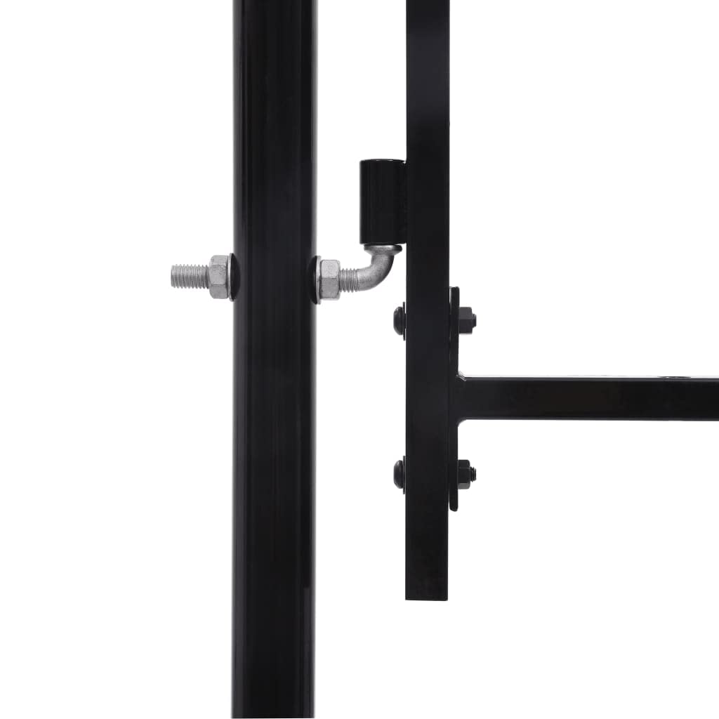 Zauntor Doppelflügel mit Speerspitzen Gartentor Gartentür Gartenpforte Zauntür Hoftür Tor Hoftor Pforte Doppeltor Stahl Schwarz,3 x 2 m