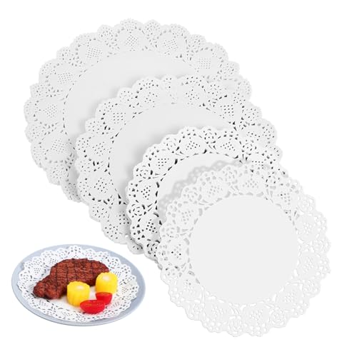 Cabilock Lace Paper Doilies 300 Pack Oil Absorbent Mats for Tables Placemats Desserts