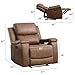 CANMOV Leather Recliner Chair, Classic and Traditional Manual Recliner Chair with Overstuffed Arms and Back, Manual Single Sofa with Concealed Cup Holders,Nut Brown