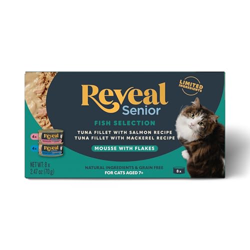 Reveal Natural Wet Senior Cat Food Flakes, Limited Ingredient, Grain-Free with High Protein with No...