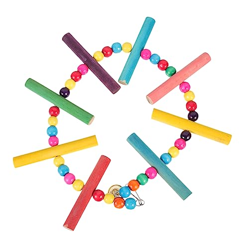 ifundom Bird Wooden Ladder for Parrots Durable Cage Accessory for Climbing and Balance for Parakeets Macaws and Finch and Design