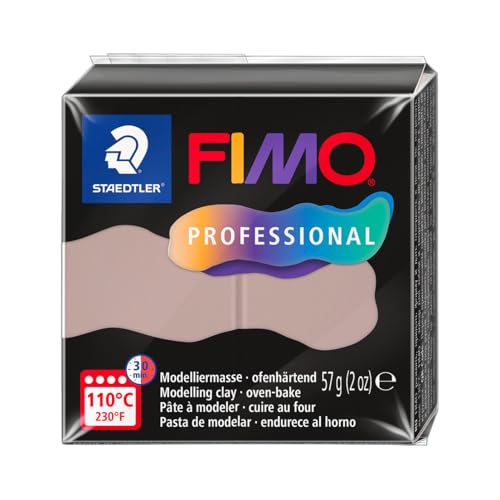 STAEDTLER FIMO Professional 8040 ofenhärtende Modelliermasse, speziell für Profis und Künstler, Einzelprodukt Taupe, 8040-87