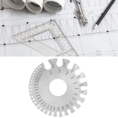 Calibrador para grosor de alambre de acero inoxidable, herramienta duradera para medición, escala de calibración 0-36, ideal para prueba de grosor de metal miniatura 5