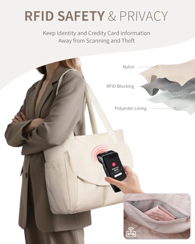 Image of ECOHUB Tote Bag for Women Work Tote Bag with Laptop Compartments Lightweight Shoulder Bag Handbag for Travel College Teacher