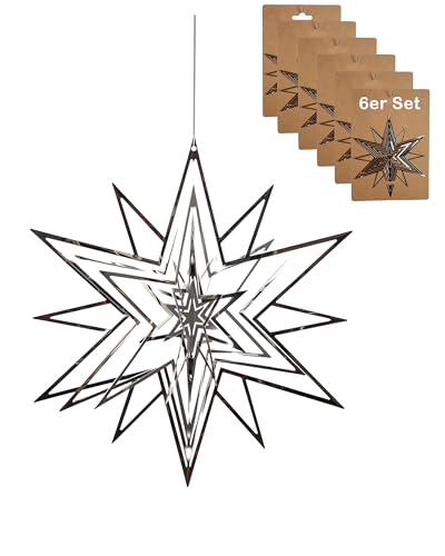 CULT at home Deko Sterne zum Aufhängen - 6 Stück 3D Sterne Deko...