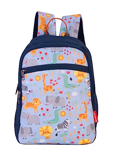 COSMUS MINO ANIMO Printed School Bag Navy Blue 15L - 14 inches Kids Polyester Backpack ideal for Boys and Girls of Age Group 2-5 yrs | Small Students Daypacks