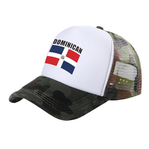 Gorras De Camionero con Bandera De República Dominicana, Gorra De Béisbol Divertida para Hombre, Gorra De Béisbol De Verano Fresca De Andalucía, Gorras De Red De Malla Unisex, Gorra para Correr