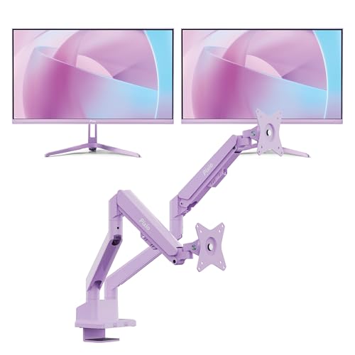 Image of Pixio Two PX246 Wave Purple 24 inch 120Hz Refresh Rate FHD 1080p Resolution IPS Panel 4ms GTG Response Time Gaming Monitor and PS1D Wave Purple Dual Monitor Arm