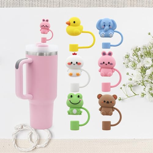 Animal Shapes Set 10 mm 0.4 in Reusable Straw Cover Cap for Stanley Cup