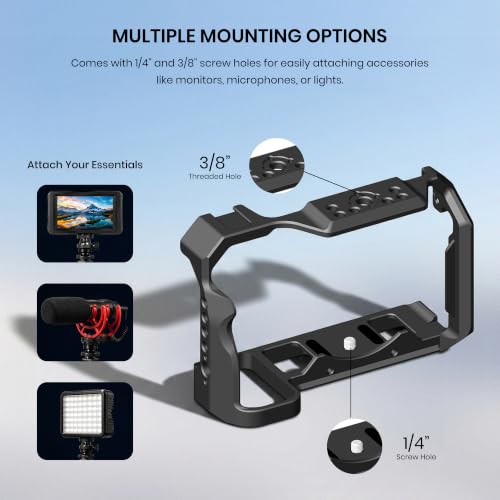 Image of Simpex Professional Camera cage Compatible with Z5 /Z6 /Z7 /Z6II /Z7II Series Cameras, Lightweight Aluminum Form Fitted cage with Quick Tripod mounting
