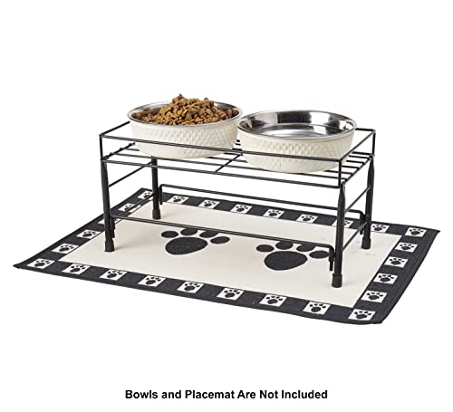 PetRageous-81031-Tobys-Set-the-Table-Steel-Frame-Elevated-Pet-Feeding-Tray-7-Inch-Tall-Dog-Dining-Black