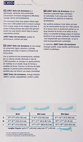 Jobst Manga de braço feminina 20-30 mmHg 1013 - Tamanho da manga: Médio, Cor: Bege
