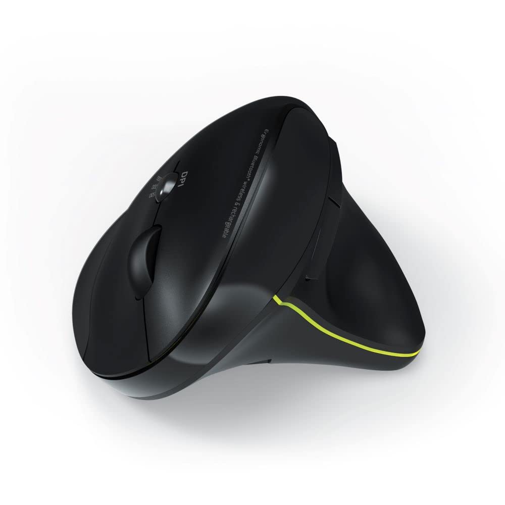 Ergonomiczna bezprzewodowa mysz Bluetooth do ładowania, czarna