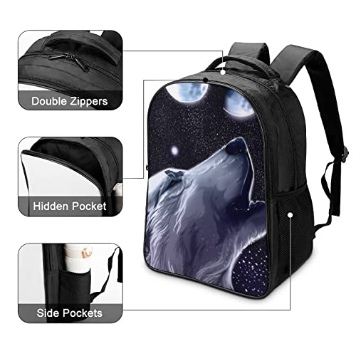 Sac à dos cool wolf laptop backpack unisexe pour loisirs et voyage