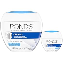POND'S Crema S Face Moisturizer 2-Size Bundle – 24-Hour Moisture for Extremely Dry Skin, Beauty & Travel Essentials