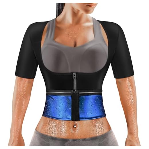 MATKAO Sauna Suit for Women Weight Loss Sauna Shirt for Women Sweat Suit Waist Trainer Vest Fitness Body Shaper Zipper