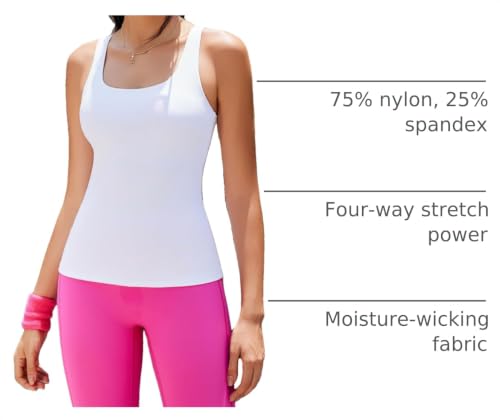 Image of RUNNING GIRL Workout Tops for Women,Racerback Tank Tops with Built in Bras,Padded Sports Bra Yoga Tank Athletic Tops