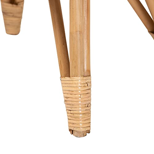 Bali & pari Earvin Modern Bohemian Natural Rattan Footstool - Image 7