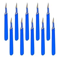 Einweg Kunststoff Chirurgische Skalpellmesser, Einweg Skalpell Klinge, Sterilisierte Einweg-Skalpelle, Einmalskalpelle Figur 11 mit Schutzkappe, Einzeln Steril Verpackt (Blau,10 Pack)